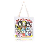 Roffatide Anime Sailor Moon Canvas Tote Bag für Mädchen Frauen Wiederverwendbare Shopping Handtasche Lässige Umhängetasche Weiß