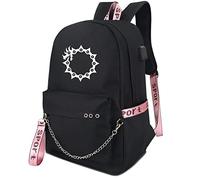 Roffatide Anime The Seven Deadly Sins Rucksack Büchertasche Laptop Meliodas Schultasche mit USB-Ladeanschluss und Kopfhöreranschluss