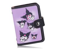 Roffatide Cartoon Kuromi Kreditkarte Geldbörse ID Card Cover Frauen Kunstleder Kreditkartenhalter Kleine Geldbörse Slim Bi-fold Compact Kartenhalter Geldbörse