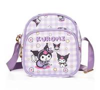 Roffatide Cartoon Kuromi Mini Messenger Bag Crossbody Bag Kawaii Lolita JK Mädchen Umhängetasche Kunstleder Casual Satchel Lila
