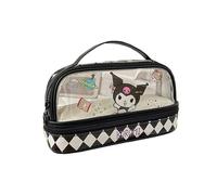 Roffatide Cartoon Niedlich Kuromi Clear Makeup Tasche Wasserdichte Kosmetiktasche PVC Kulturbeutel Reisetasche für Frauen Hautpflegetasche Schwarz
