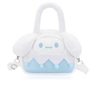 Roffatide Cartoon Niedliche Cinnamoroll Mini Tragetasche Frauen flauschige gefüllte Tiere Schulter Hobo Handtaschen Kawaii Fuzzy Tasche Geburtstag Geschenk Weiß