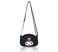 Roffatide Kuromi Crossbody Tasche Kleine Umhängetasche Sling Bag Frauen Kartenhalter Brieftasche Geldbörse Handtasche Schwarz