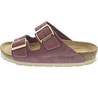 Hausschuh ROHDE "Rohde Pantoletten Veloursleder", Damen, Gr. 37, lila (violett), Veloursleder, casual, Schuhe (49283638-37) violett