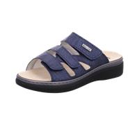 Rohde Damen Pantolette aus Veloursleder mit DREI Klettverschlüssen Abano 5221, Größe:41 EU, Farbe:Blau