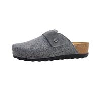 Rohde Damen Pantoffel Klett Hausschuh Lederdecksohle Keilabsatz Soave-40 6053, Größe:40 EU, Farbe:Grau