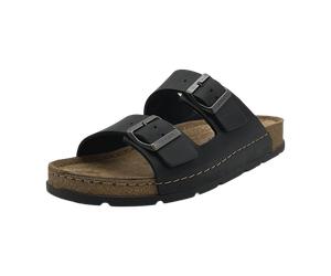 Rohde 6294-90 Schwarz - Pantolette - Herrenschuhe Sandale / Pantolette, Schwarz, leder (brushleder) für Herren, schwarz, Größe 42 EU