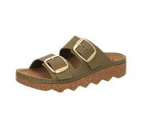Rohde Damen Pantolette Leder Zweischnaller mit Plateausohle Alassio 6229, Größe:38 EU, Farbe:Grün
