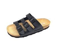 Rohde Damen, Frauen, Klassische Sandalen, Sandalen,Pantoletten,Sommerschuhe,Hausschuhe,Kork-fußbett,SCHWARZ,38 EU / 5 UK