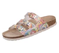 Pantolette ROHDE "ALBA", Herren, Gr. 36, beige multicolor, Nubuklederimitat, mehrfarbig, Basic, Schuhe Pantolette, Sommerschuh, Strandschuh, Hausschuh mit drei verstellbaren Schnallen (78246361-36) be