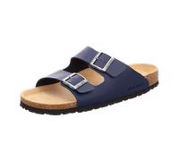 Rohde Herren Pantoletten Grado 5920 – ergonomisches Lederfußbett, 2 Riemen – Blau Größe 46