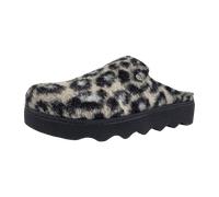 Rohde Damen Pantoffel Filz Hausschuh Leoparden Muster Plateausohle Firenze 6101, Größe:39 EU, Farbe:Schwarz