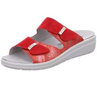 Rohde Damen Clogs Leder Klettverschluss Pantoletten Rivella 5732, Größe:38 EU, Farbe:Rot