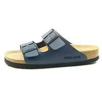 Rohde Damen Frauen Sandale Pantolette Zweiriemer Hausschuhe 5631 Blau, Schuhgröße:43 EU