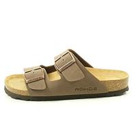 Rohde Damen Frauen Sandale Pantolette Zweiriemer Hausschuhe 5631 braun, Schuhgröße:43 EU