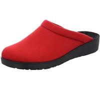 Rohde Damen Hausschuh Pantoffel Textil flach bequem Roma 2321, Größe:42 EU, Farbe:Rot