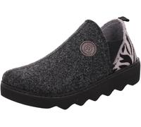 Rohde Damen Hausschuh Plateau Slipper mit Leopard und Zebramuster Foggia-D 6106, Größe:42 EU, Farbe:Grau