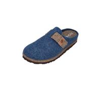 Pantoffel ROHDE "D.Meran", Damen, Gr. 39, blau, Filz, Schuhe, Hausschuh, Filz Clog, Schlappen mit Klettriemchen (82815011-39) blau