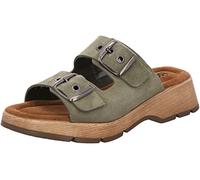 Rohde Damen Leder Pantoletten Clogs Schnalle Licata 6262, Größe:42 EU, Farbe:Grün