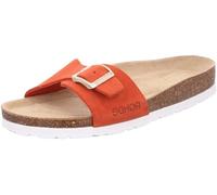 Rohde Damen Leder Pantoletten Leder-Tieffußbett Schnalle Alba 5589, Größe:38 EU, Farbe:Rot