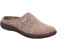 Rohde Damen Pantoffel Filz Hausschuh Bestickt herausnehmbare Sohle Bari 6544, Größe:42 EU, Farbe:Beige