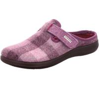Pantoffel ROHDE "BARI", Damen, Gr. 41, lila, Filz, kariert, Schuhe, Hausschuh, Schlappen, Clog, Homeslipper mit Klettverschluss (79293656-41) lila