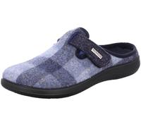 Pantoffel ROHDE "BARI", Damen, Gr. 40, blau, Filz, kariert, Schuhe, Hausschuh, Schlappen, Clog, Homeslipper mit Klettverschluss (21626010-40) blau