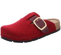 Rohde Damen Pantoffel Hausschuh Filz Clog Schnalle Memoryfußbett D.Soave 6012, Größe:37 EU, Farbe:Rot