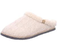 Rohde Damen Pantoffel Hausschuh Filz Decksohle Leder Strickmuster Lucca-D 6829, Größe:37 EU, Farbe:Beige