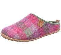 Rohde Damen-Pantoffel Tivoli-D 6872, Filz kariert, Wechselfußbett, Pink, Gr. 40