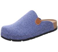 Rohde Damen Pantoffel Hausschuh Filz Ledersohle gepolstert D.Soave 6010, Größe:39 EU, Farbe:Blau