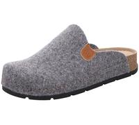 Rohde Damen Pantoffel Hausschuh Filz Ledersohle gepolstert D.Soave 6010, Größe:40 EU, Farbe:Grau