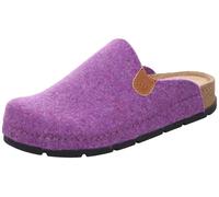 Rohde Damen Pantoffel Hausschuh Filz Ledersohle gepolstert D.Soave 6010, Größe:41 EU, Farbe:Violett