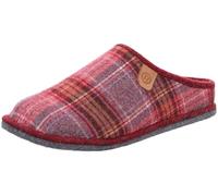 Rohde Damen Pantoffel Hausschuh kariert Filzsohle Wechselfußbett Lucca-D 6821, Größe:38 EU, Farbe:Rot