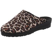 Rohde Damen Pantoffel Hausschuh mit Leopardenmuster Neustadt-D 2296, Größe:37 EU, Farbe:Beige