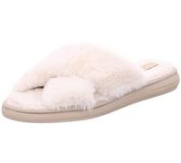 Rohde Damen Pantoffel Hausschuh Pantolette Plüsch Flauschstoff Lodi 7024, Größe:39 EU, Farbe:Beige