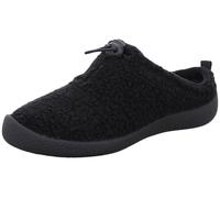 Rohde Damen Pantoffel Hausschuh Plüsch Gummizug Kordel Stopper D.Olbia 2001, Größe:38 EU, Farbe:Schwarz