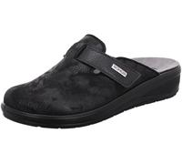 Rohde Damen Pantoffel Klett Hausschuh Gemustert Stretch Catania 6165, Größe:37 EU, Farbe:Schwarz