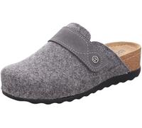 Rohde Damen Pantoffel Klett Hausschuh Lederdecksohle Keilabsatz Soave-40 6053, Größe:38 EU, Farbe:Grau