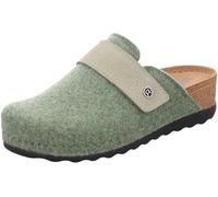 Rohde Damen Pantoffel Klett Hausschuh Lederdecksohle Keilabsatz Soave-40 6053, Größe:39 EU, Farbe:Grün