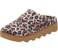 Rohde Damen Pantoffel Plateau Hausschuh mit Leopardenmuster Foggia-D 6102, Größe:41 EU, Farbe:Beige