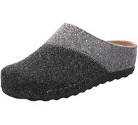 Rohde Damen Pantoffel Softfilz Recycled Strass Lederdecksohle Soave-40 6051, Größe:42 EU, Farbe:Grau