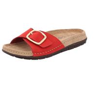 Rohde Damen Pantolette aus Leder mit Schnalle und Memory-Fußbett Rodigo-D 5875, Größe:40 EU, Farbe:Rot