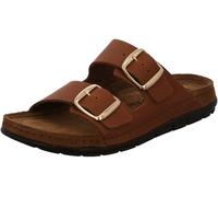 Rohde Damen Pantolette aus Leder mit Schnallen und Memoryfußbett Rodigo-D 5865, Größe:41 EU, Farbe:Braun