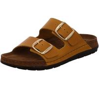 Rohde Damen Pantolette aus Leder mit Schnallen und Memoryfußbett Rodigo-D 5865, Größe:41 EU, Farbe:Gelb