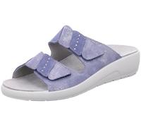 Rohde Damen Pantolette aus Leder mit Strass und losen Einlagen Rivella 5720, Größe:41 EU, Farbe:Blau