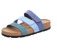 Pantolette ROHDE "SOAVE", Herren, Gr. 39, blau, hellblau, petrol, Nubukleder, mehrfarbig, Schuhe Pantolette, Sommerschuh, Strandschuh, Hausschuh mit vorgeformten Fußbett (24862747-39) blau, hellblau,