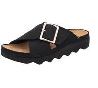 Rohde Damen Pantolette aus Nubukleder mit Plateausohle Alassio 6220, Größe:39 EU, Farbe:Schwarz