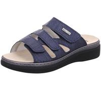 Rohde Damen Pantolette Abano 5221 aus Veloursleder mit drei Klettverschlüssen Blau Größe 41