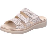 Rohde Damen Pantolette aus Veloursleder mit DREI Klettverschlüssen Abano 5221, Größe:39 EU, Farbe:Beige